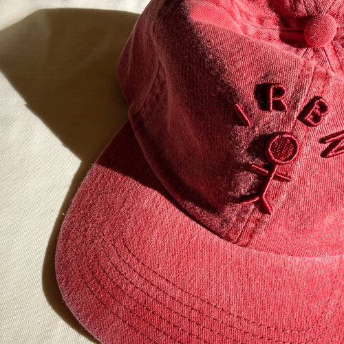red irbn cap with embroidery 
